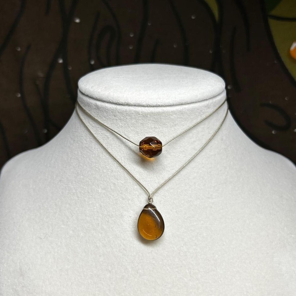 smoky topaz boho chic fall layering set brown earthy bohemian minimalist dainty